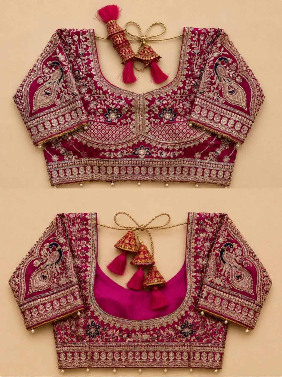 Mauve Embroidered Saree With Readymade Blouse view 6