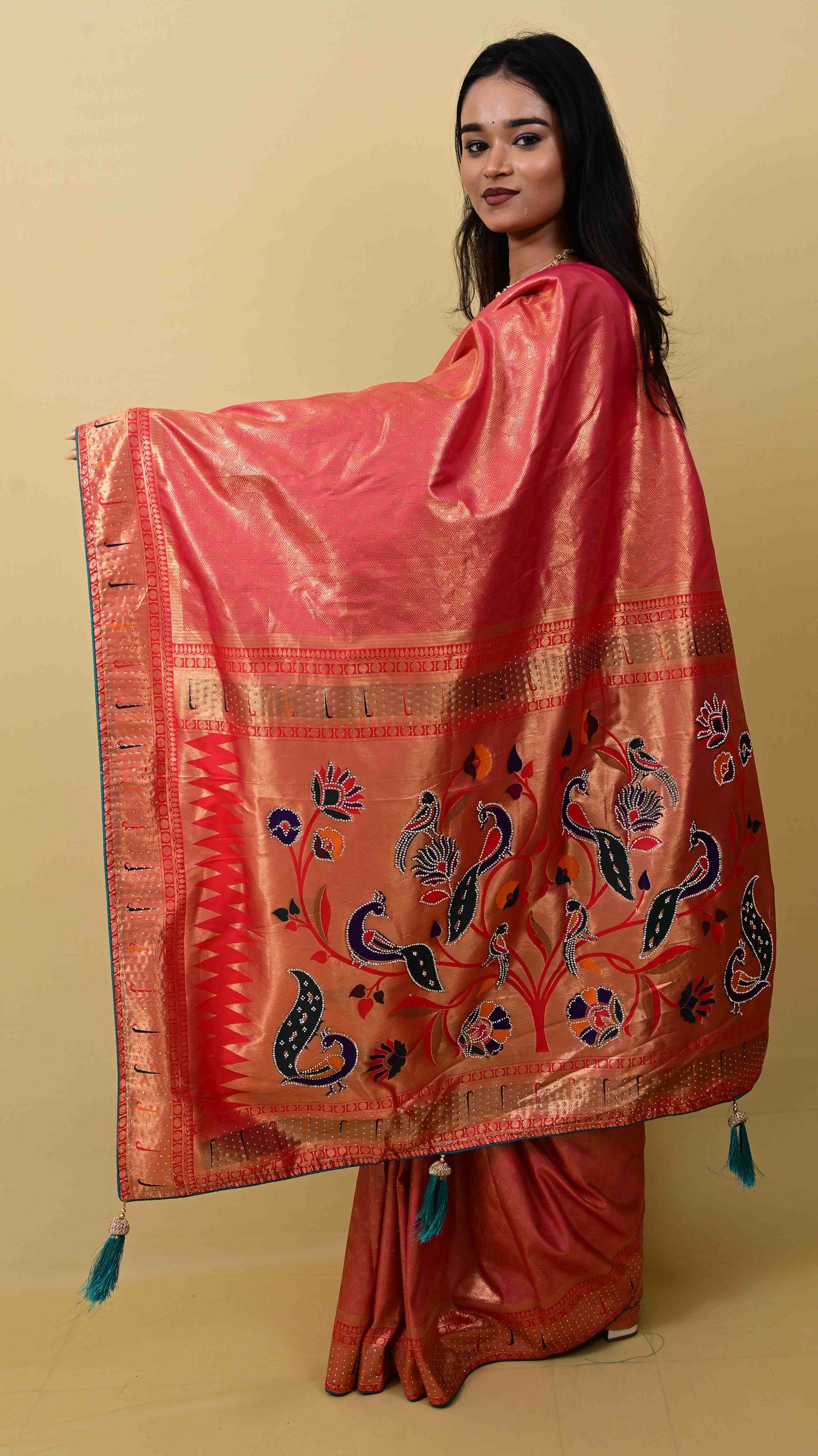 Imperial Ivory Zardosi Heritage Saree view 2