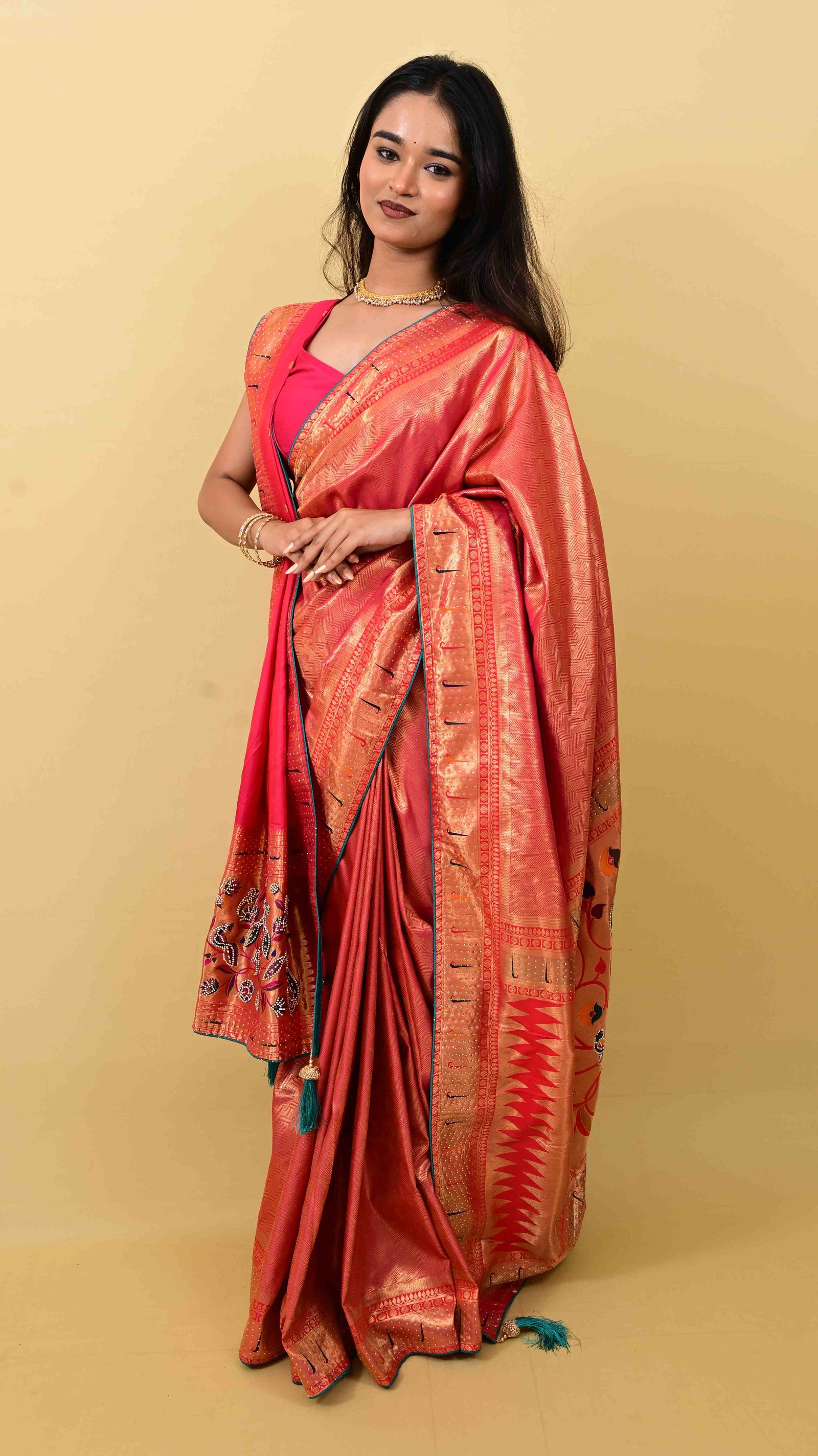 Imperial Ivory Zardosi Heritage Saree view 3
