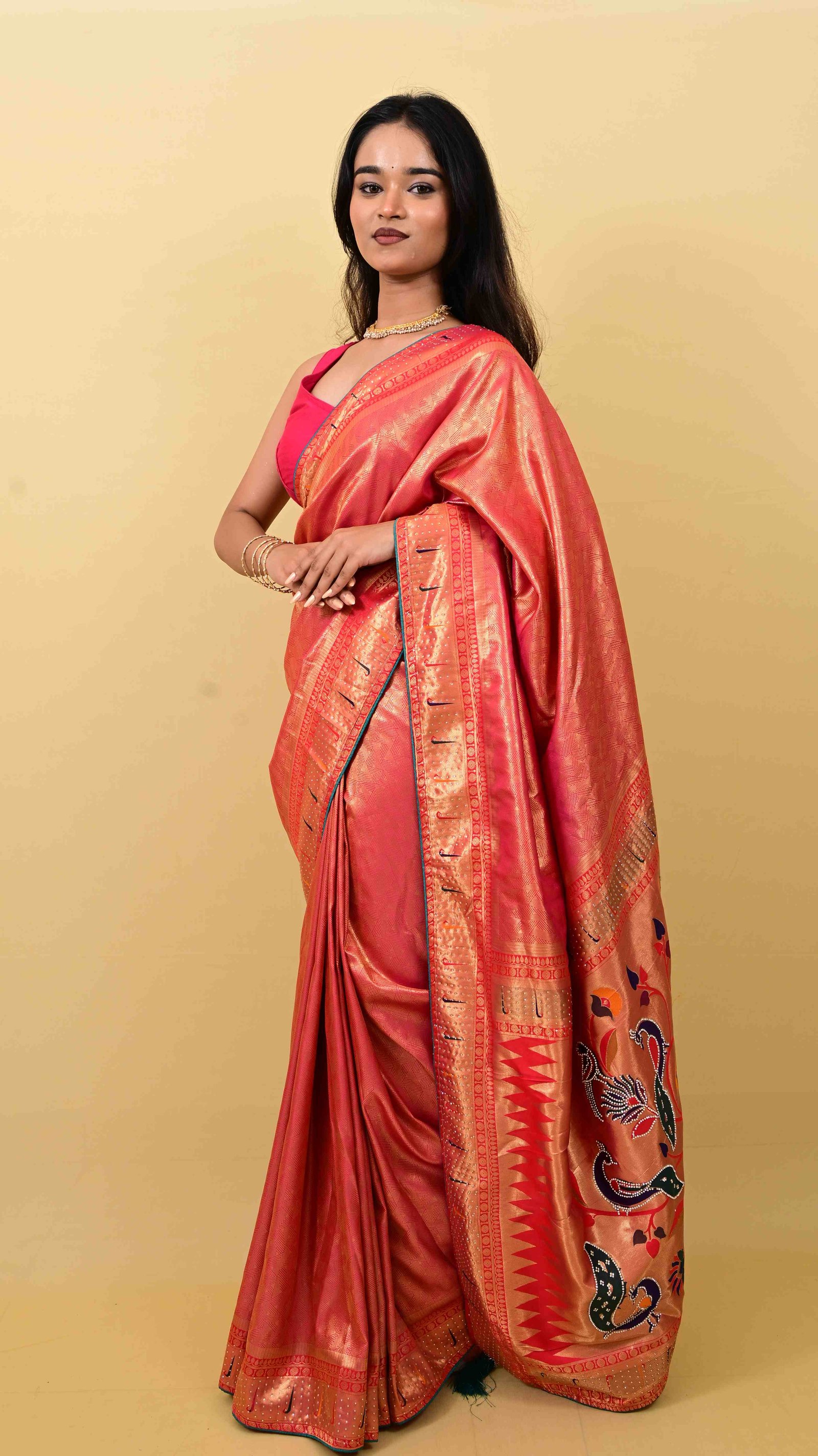 Imperial Ivory Zardosi Heritage Saree view 4