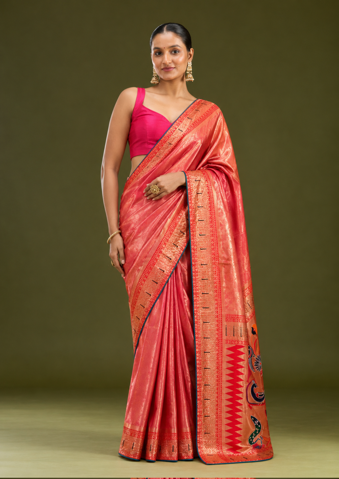 Imperial Ivory Zardosi Heritage Saree view 3