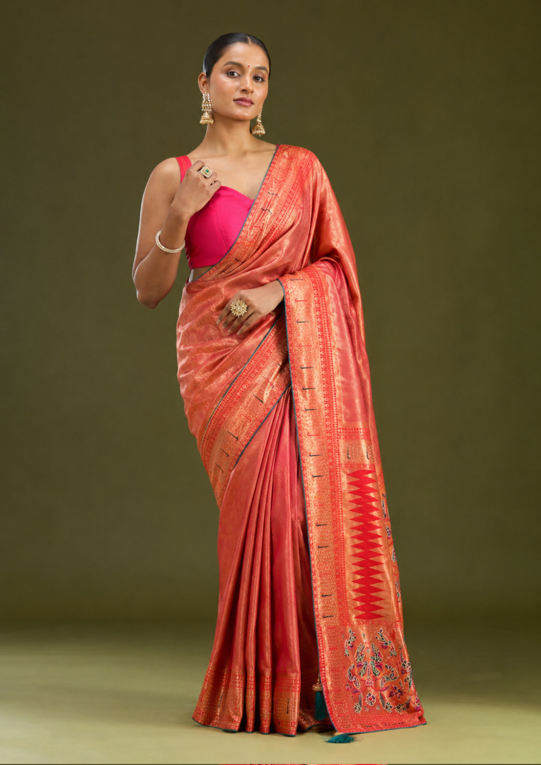 Imperial Ivory Zardosi Heritage Saree view 4