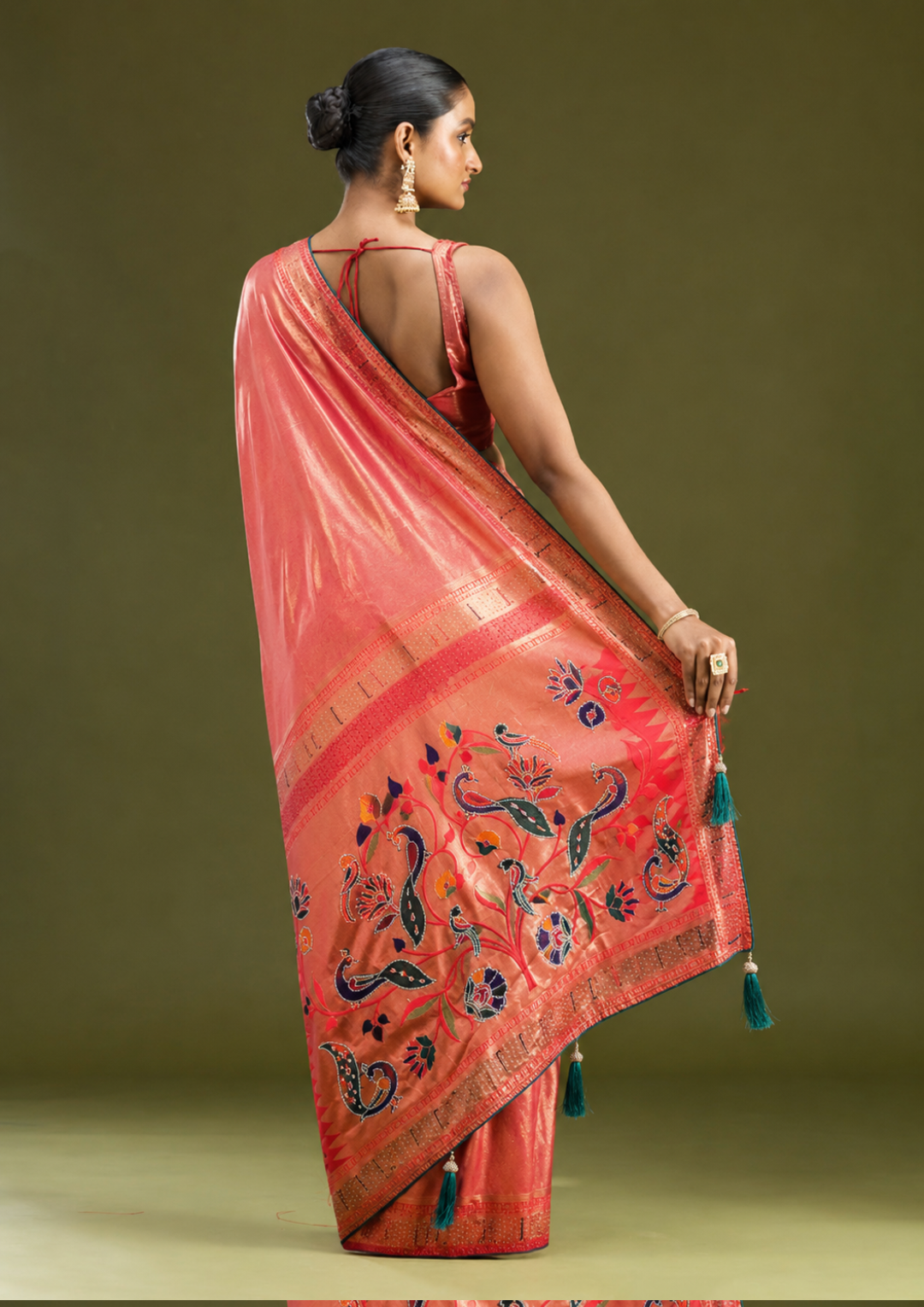 Imperial Ivory Zardosi Heritage Saree view 6
