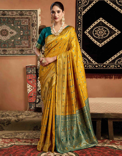 Turmeric Yellow Silk Woven Saree
