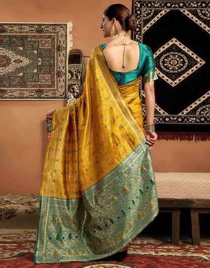 Turmeric Yellow Silk Woven Saree