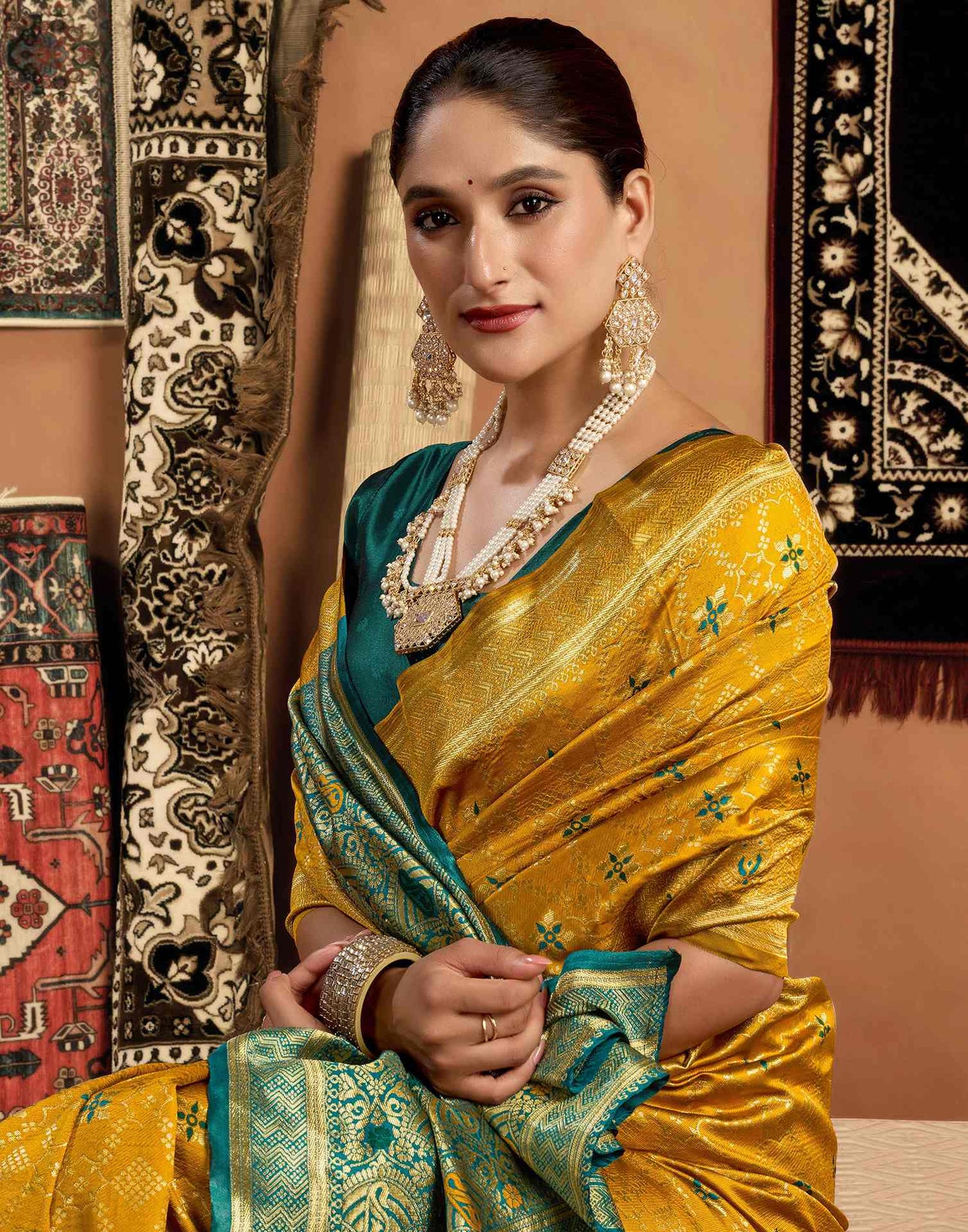 Turmeric Yellow Silk Woven Saree