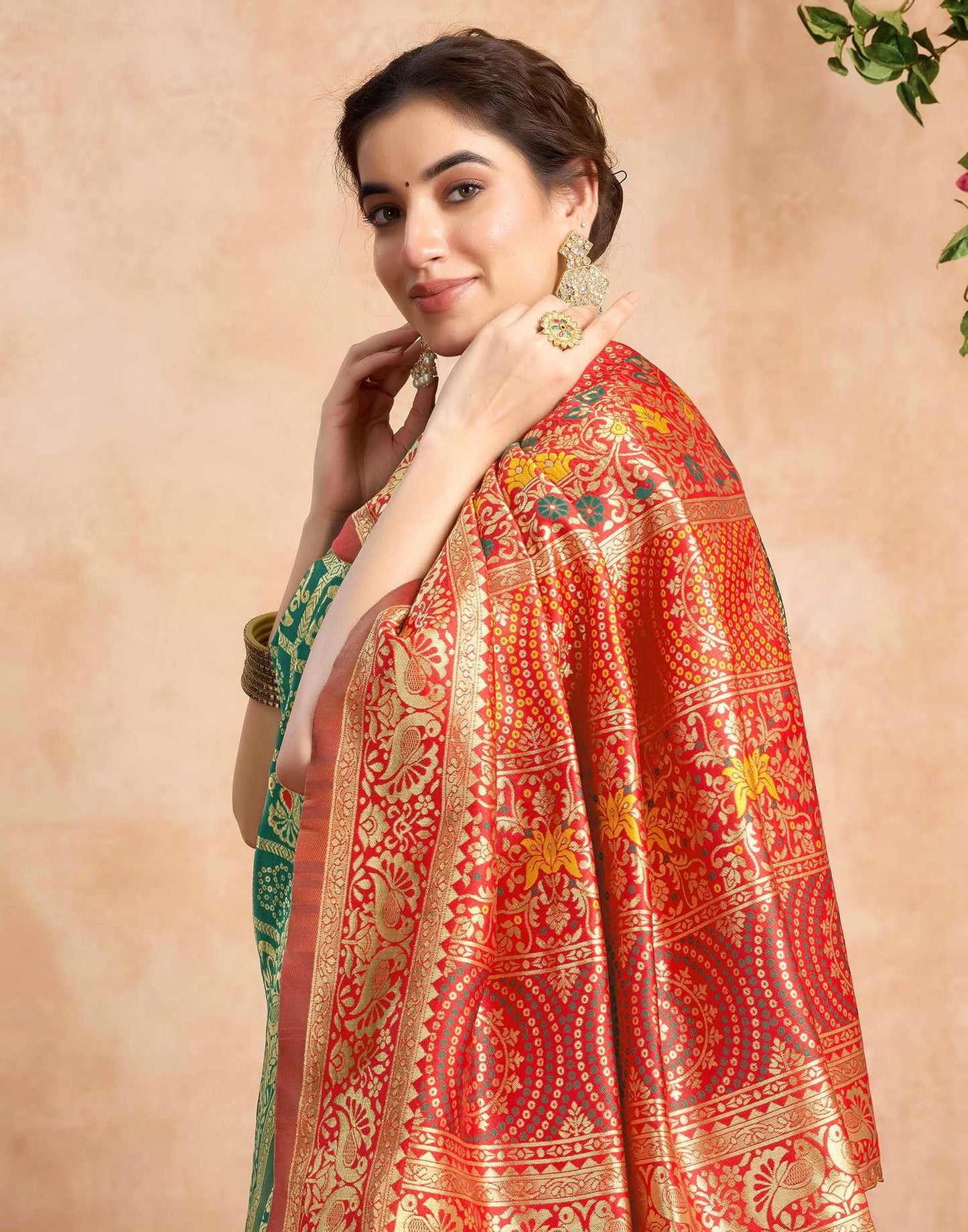 Green Silk Woven Patola Saree