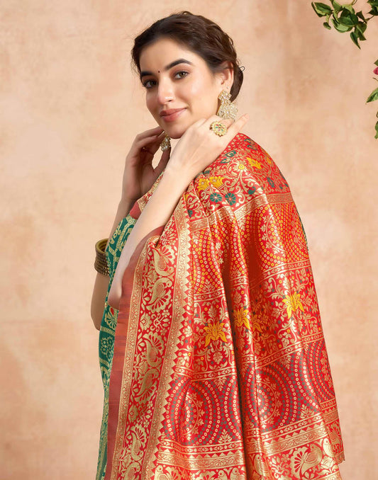 Green Silk Woven Patola Saree