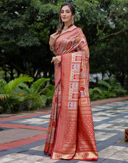 Light Mauve Silk Woven Saree